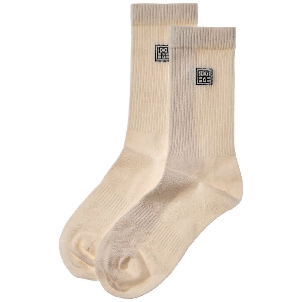 Toteme 2Pk Monogram Socks, White